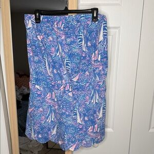 Lilly Pulitzer Jace Strapless Romper | XL | Boca Blue | Pockets